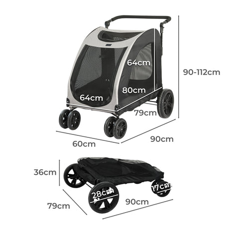 PaWz Pet Dog Stroller Pram Carrier Cat-2006733032324730882