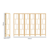 Levede 6 Panel Room Divider 170cm Freestanding Screen - Front View
