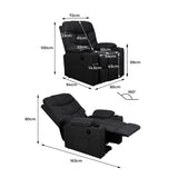 Levede Recliner Chair Electric Lift Black - Front View