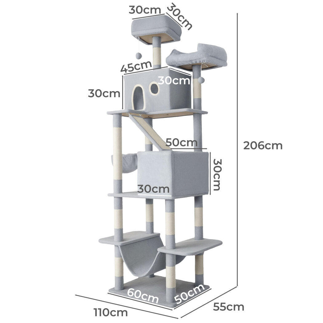 Pawz Cat Tree Scratching Post Scratcher 206cm Climbing-2006733423435190274