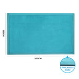 Marlow Coral Velvet Area Rugs Large Mat 120x200cm Blue - Front View