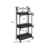 Levede Plant Stand 3 Tiers Outdoor Indoor Black - Front View