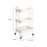 Levede 3 Tiers Kitchen Trolley Cart White-2006733175103033346