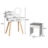 Levede Dressing Table Stool LED Mirror-2006732941836816386