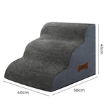 Pawz 3 Steps Pet Stairs Dog Ramp High Density Foam Grey-2006732707169701890
