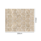 Marlow Floor Rug Soft Embossed Carpet Non Slip Plush Shaggy Rugs Leaf Pattern - Front View
