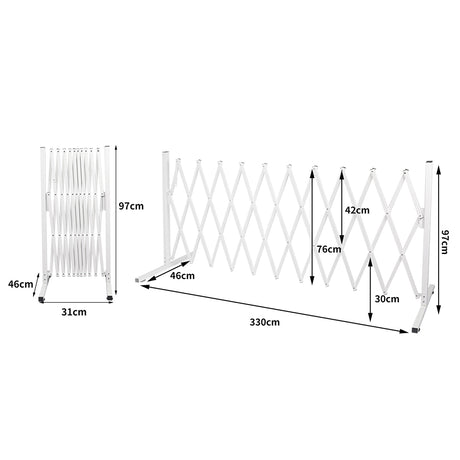 Garden Security Fence Gate Expandable White-1954802909753511938