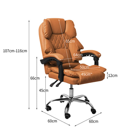 Levede Gaming Chair Office Computer Brown No Footrest-2018816904789102594