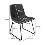 Levede 6x Dining Chairs Kitchen Table - Front View