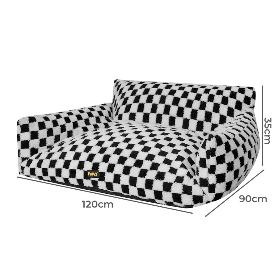 Pawz Pet Bed Plush Checkered Dog Bed Washable Cat Bed-2018816740531769346