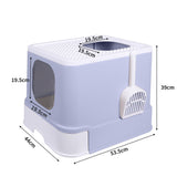 PaWz Cat Litter Box Fully Enclosed Toilet Purple - Front View