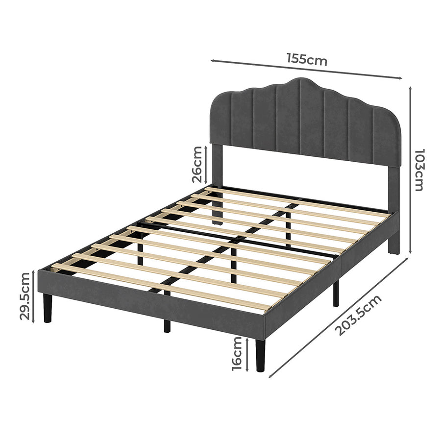 Levede Bed Frame Upholstered Platform Mattress Base Queen-2011971107007107074