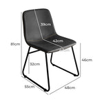 Levede 2x Dining Chairs Kitchen Table Black-2006733277083340802