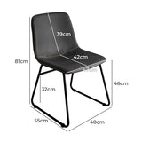 Levede 2x Dining Chairs Kitchen Table Black - Front View