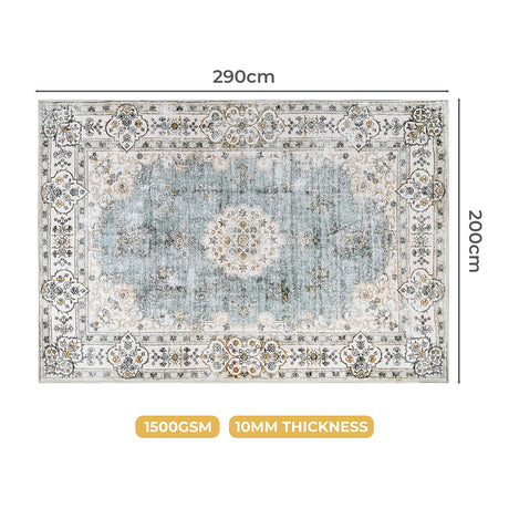 Marlow Floor Rug Short Pile Washable Vintage Carpet Soft Plush Non Slip 200x290-2006732848425472002