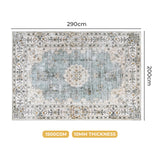 Marlow Floor Rug Short Pile Washable Vintage Carpet Soft Plush Non Slip 200x290 - Front View