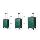 Slimbridge 3PC Luggage sets Suitcase Green - Front View