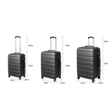 Slimbridge 3PC Luggage sets Suitcase Dark Grey - Front View