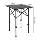 Levede Camping Table Folding Aluminum Portable BBQ Desk - Front View