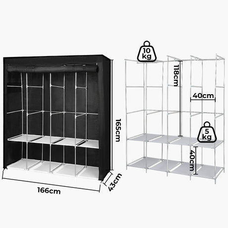 Levede Portable Closet Wardrobe Organizers 166CM-2018816715076538370