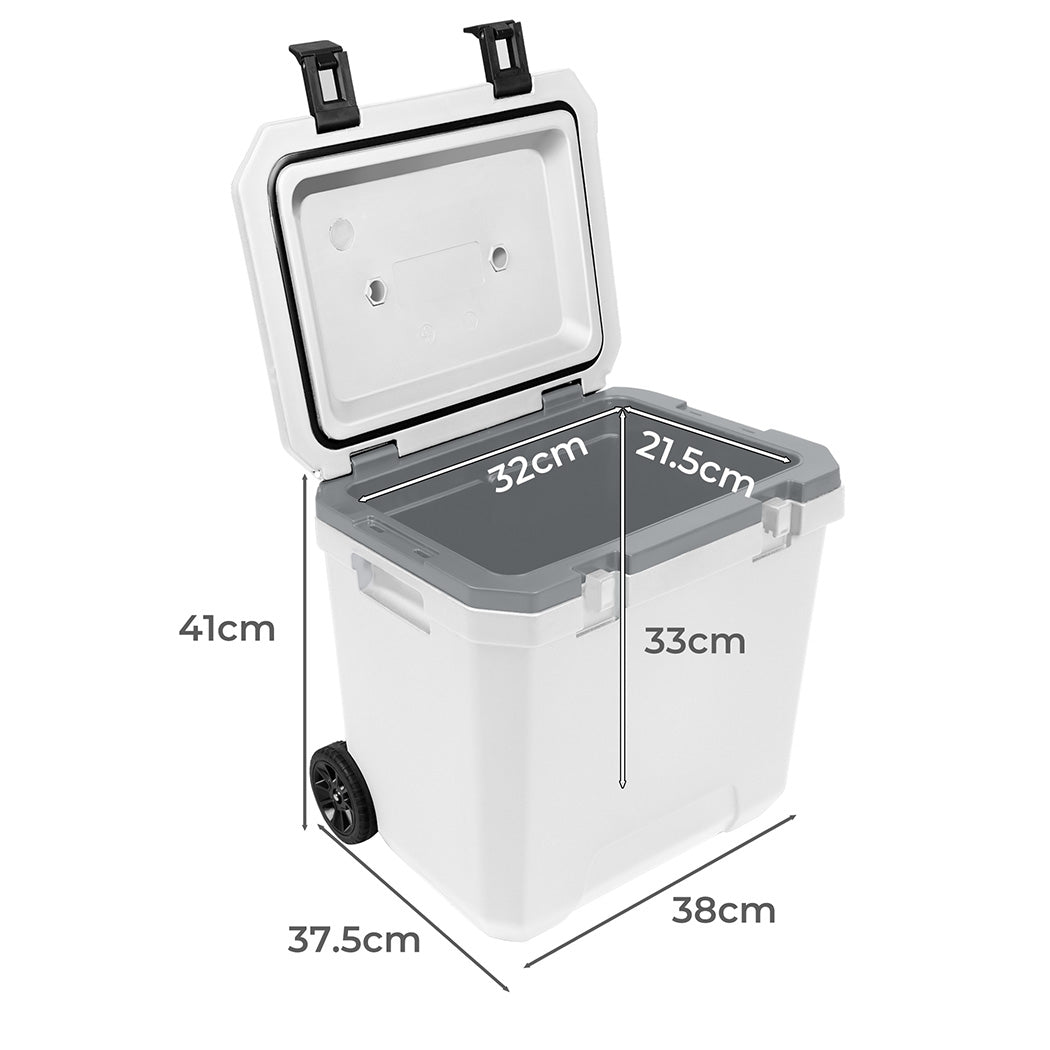 Mountview Cooler Ice Box 27L/43L Portable Chest Trolly For Camping BBQ Picnic-2018816869087186946