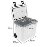 Mountview Cooler Ice Box 27L/43L Portable Chest Trolly For Camping BBQ Picnic - Front View