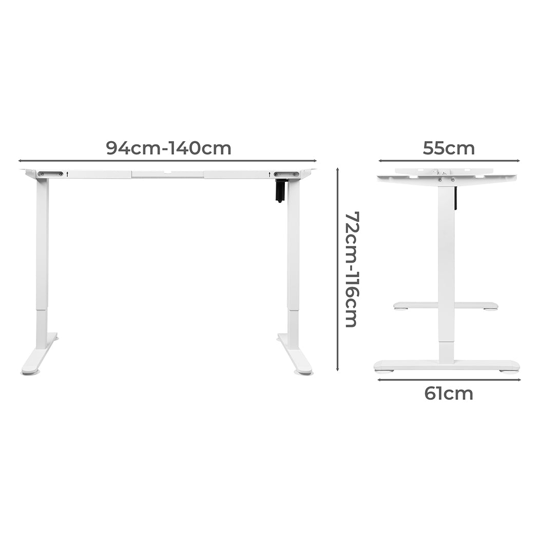 Levede Motorised Standing Desk Frame White Single Motor-2018816917552369666