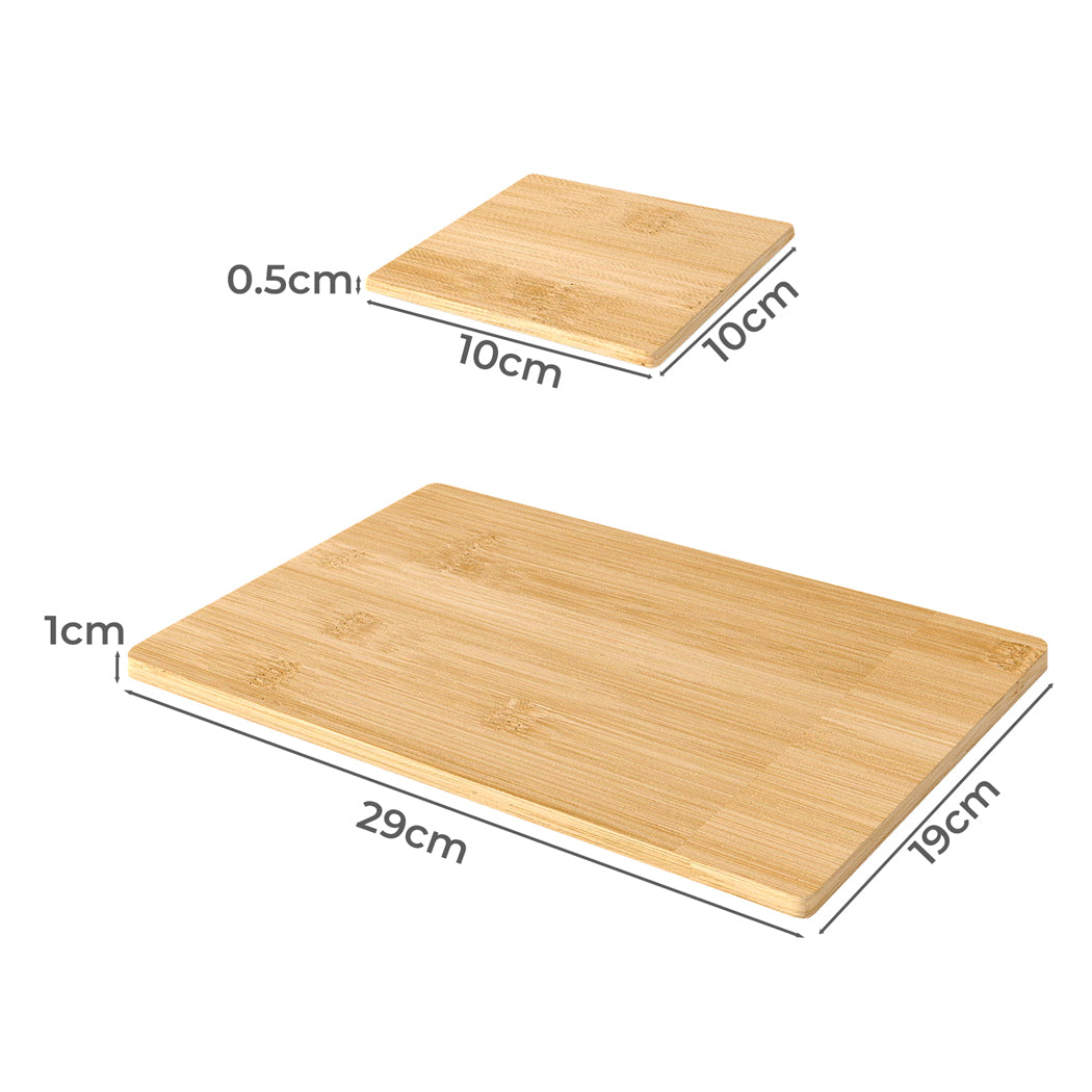 Toque 8 Pcs Natural Bamboo Placemat Coaster Storage Dish-2006733389708791810
