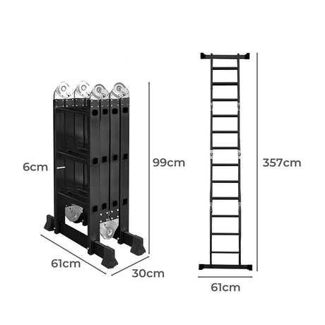 Traderight Multi Purpose Ladder Aluminium 3.6Meter-2006733177384734722