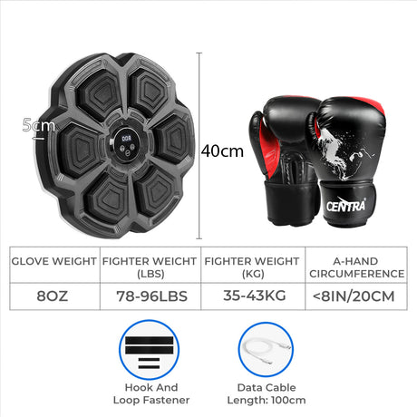 Centra Punching Box With 8OZ Boxing Glove Black-1954802364108115970