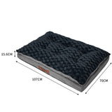 Dog Calming Bed Warm Soft Plush Comfy L Grey Large - Front View