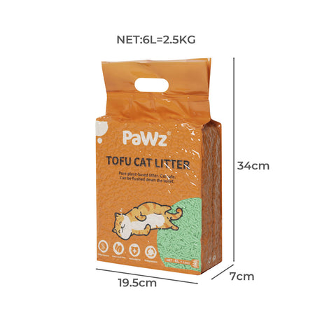 PaWz 2.5kg Tofu Cat Litter Clumping Green Tea x6-1954802393816371202