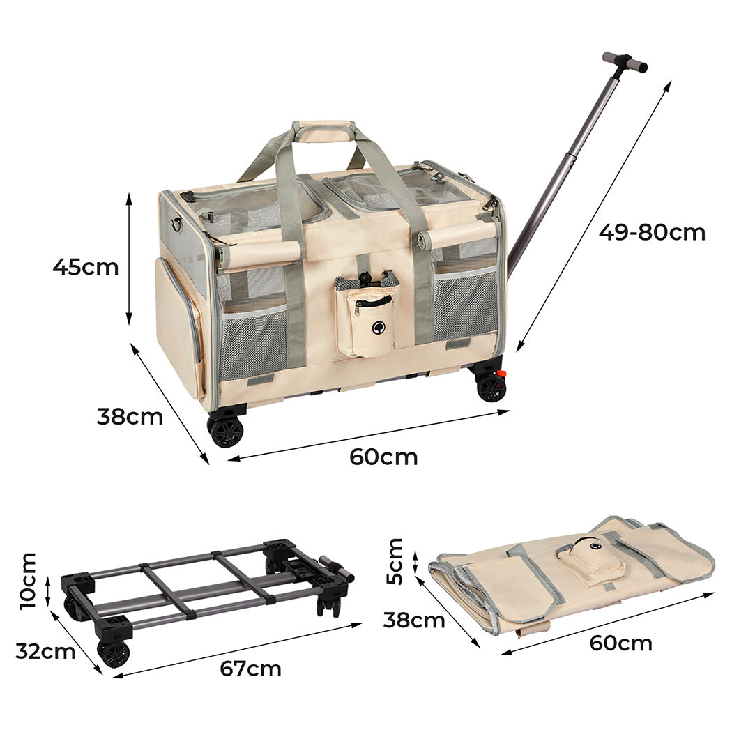 Pawz Pet Carrier 4 Wheel Portable Rolling Foldable-2018816793086398466