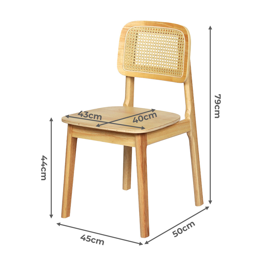 Levede 2x Rattan Dining Chair Wooden Kitchen Chair-2018816846018514946