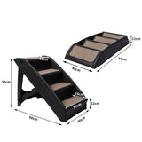 PaWz Pet Ramp Indoor Dog Steps Stair Black - Front View