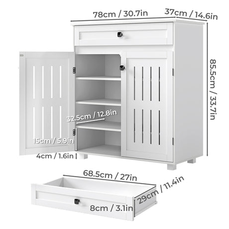 Levede Shoe Cabinet Door Storage Rack Cupboard White-2011971110060560386