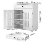 Levede Shoe Cabinet Door Storage Rack Cupboard White-2011971110060560386