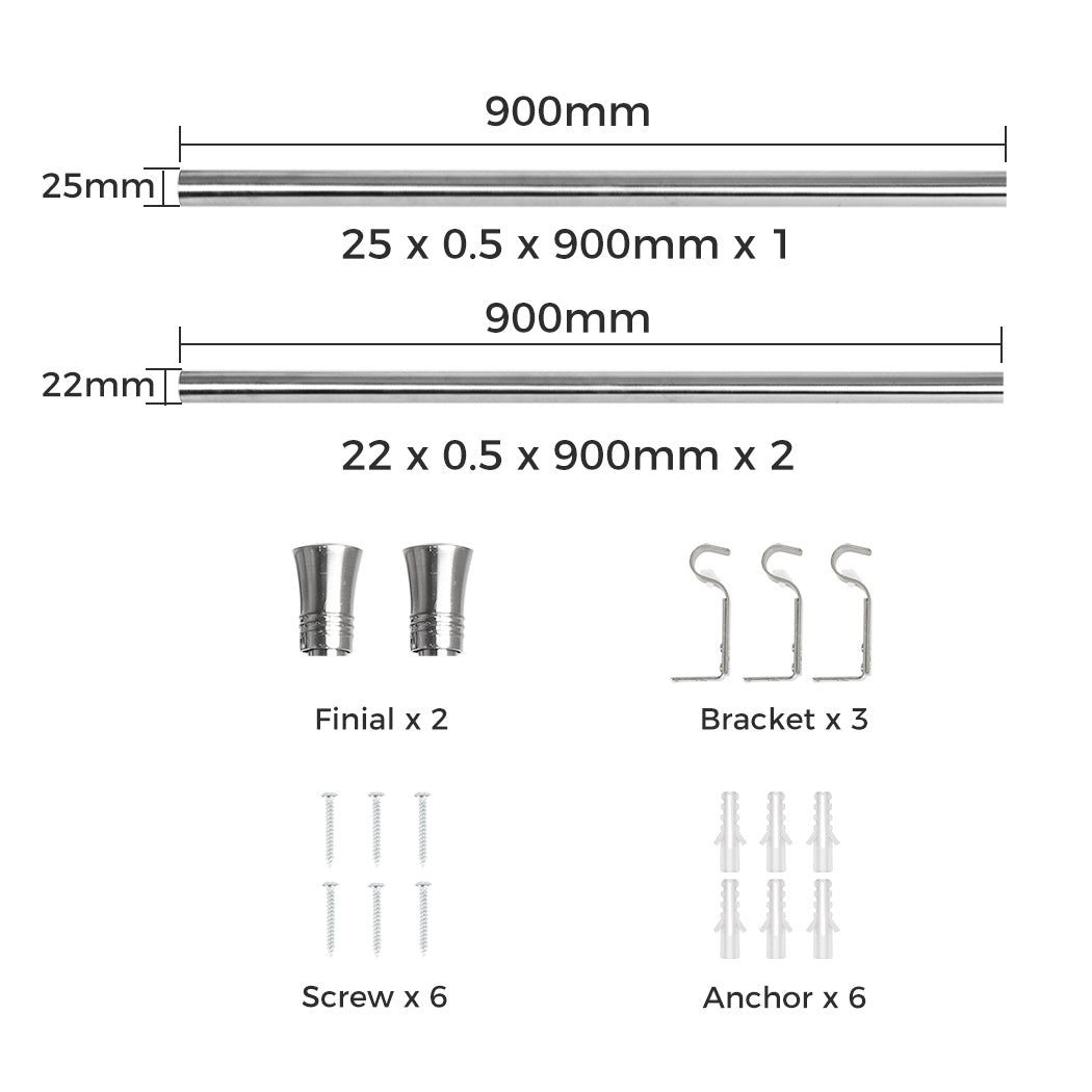 Marlow Satin Nickel Curtain Rod Steel Quiet Rail Pole Pommel Set Adjustable-2018816721514795009