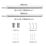Marlow Satin Nickel Curtain Rod Steel Quiet Rail Pole Pommel Set Adjustable-2018816721514795009