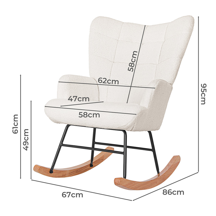 Levede Fleece Rocking Chair-2018816903203655682