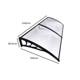 Mountview Window Door Awning Outdoor 1M X 2.4M Transparent 1x2.4M - Front View