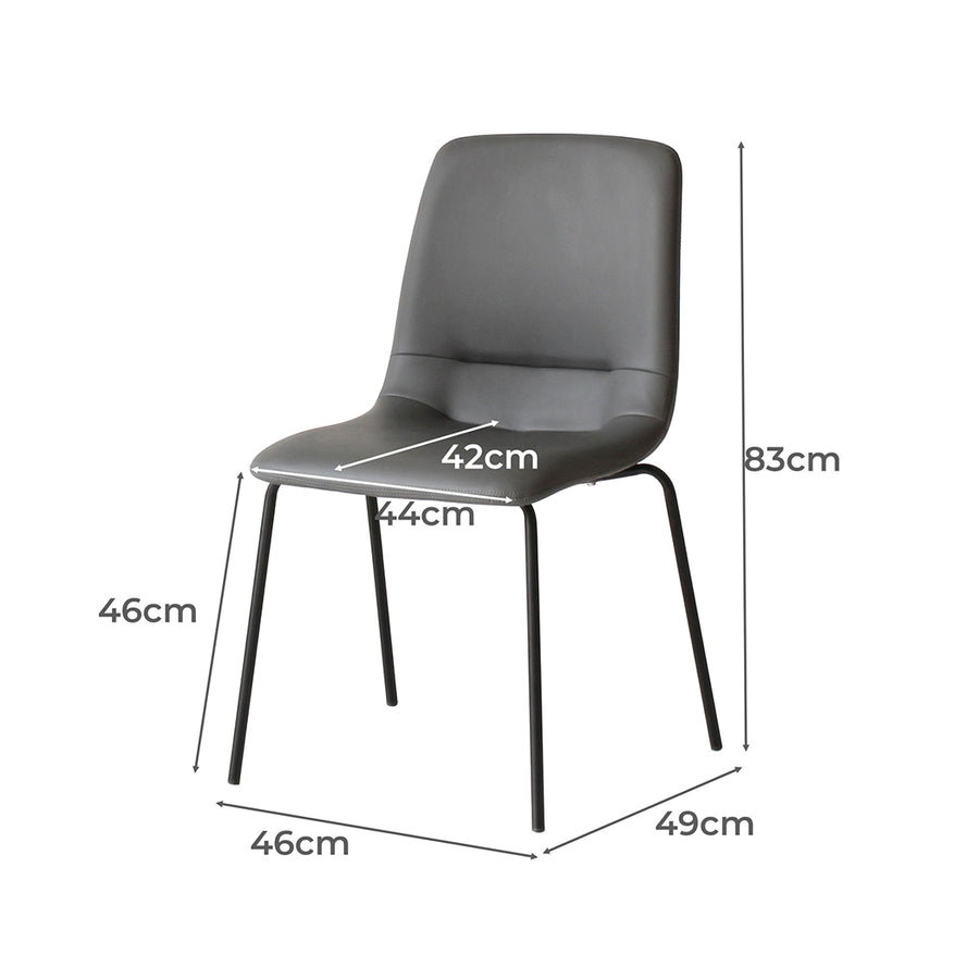 Levede Stackable Dining Chairs Kitchen Grey Set of 8-2006732727608545282