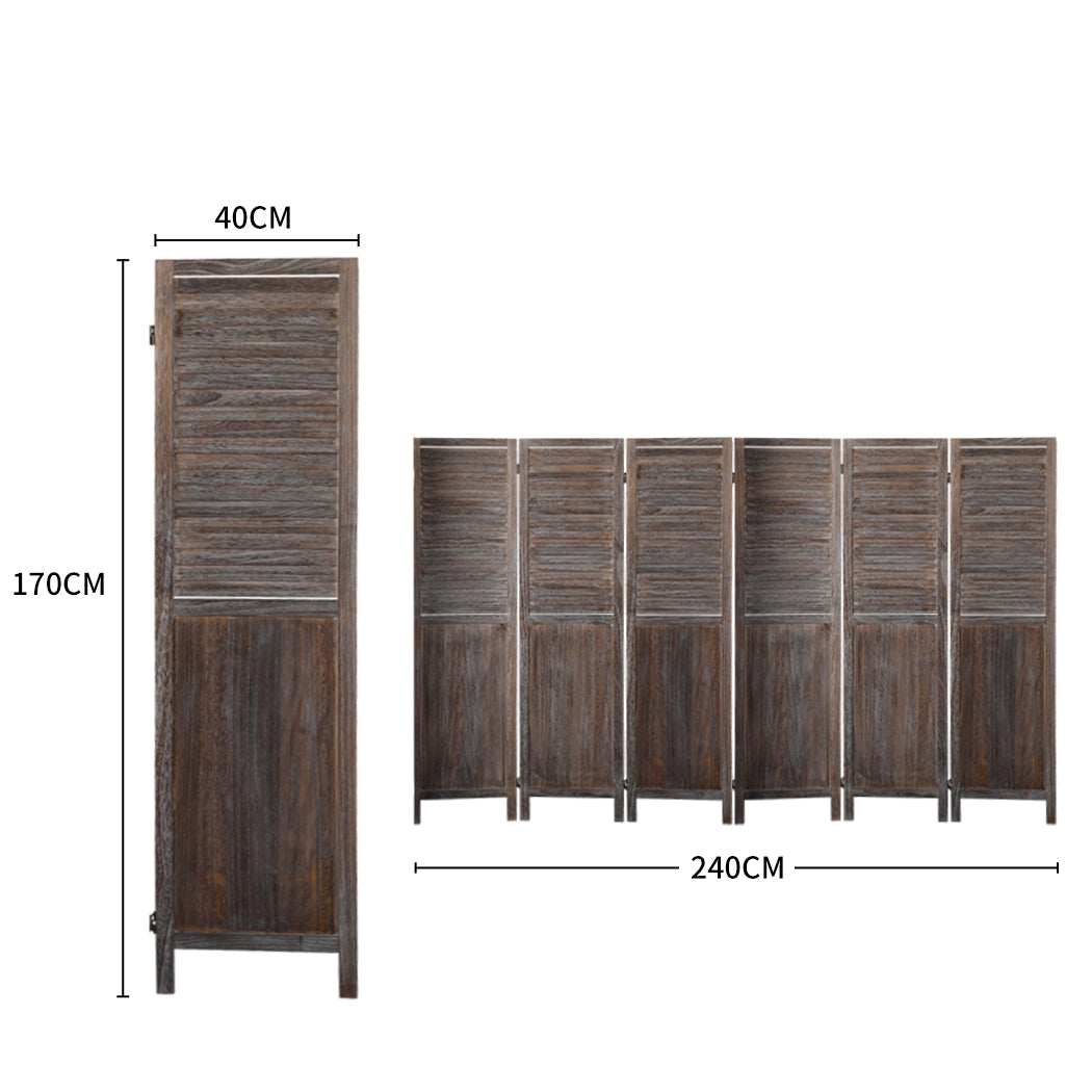 Levede 6 Panel Partition Room Divider Brown-2006732941249613826