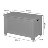 Levede Kids Toy Box Storage Chest Cabinet Grey - Front View