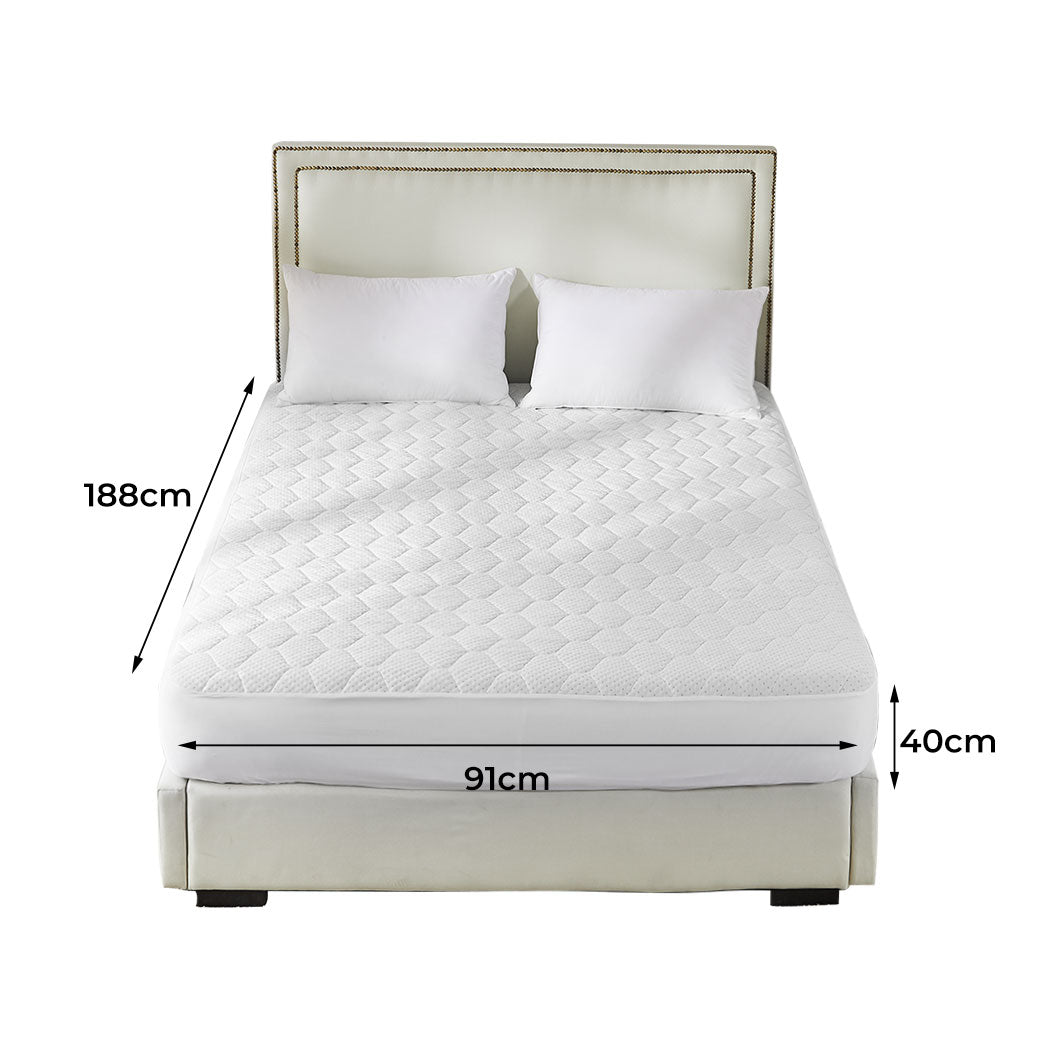 Dreamz Mattress Protector Topper Bamboo Single-1954802846096560130