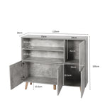 Levede Buffet Sideboard Storage Cabinet Grey-2006733265267986434