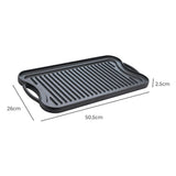 Toque 50.5cm Reversible Cast Iron Griddle Pan Non-Stick - Front View