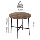 Levede Dining Table Round Kitchen 4 Person Coffee 80cm - Front View