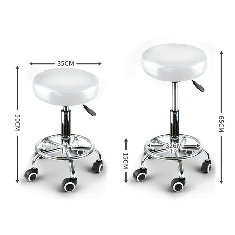 Levede Salon Stool Swivel Hairdressing White-2018816716682956802