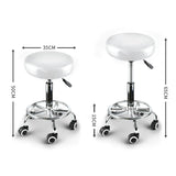 Levede Salon Stool Swivel Hairdressing White - Front View